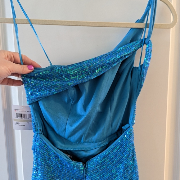 Morgan & Co. NEW sequin blue formal dress, size 0 - Picture 5 of 8